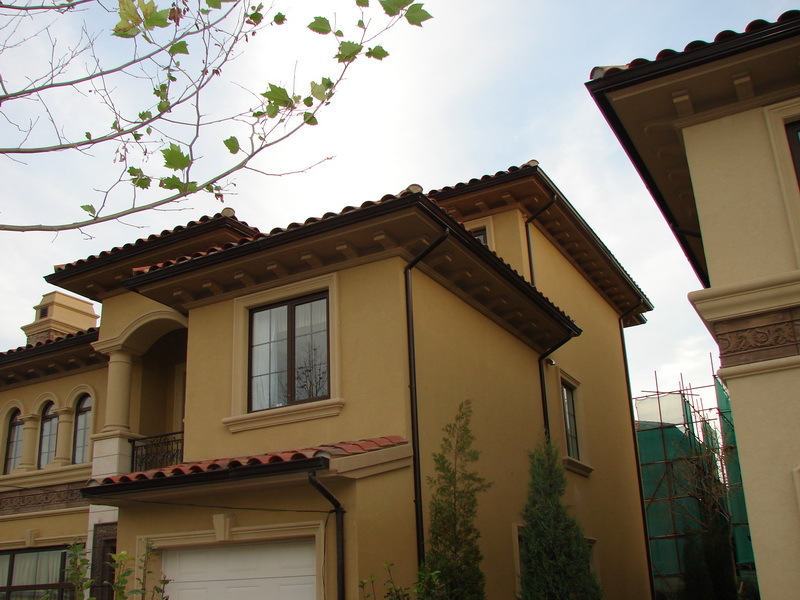 落水管厂家批发圆形方形别墅加厚铝合金水槽彩铝雨水管屋檐落水管