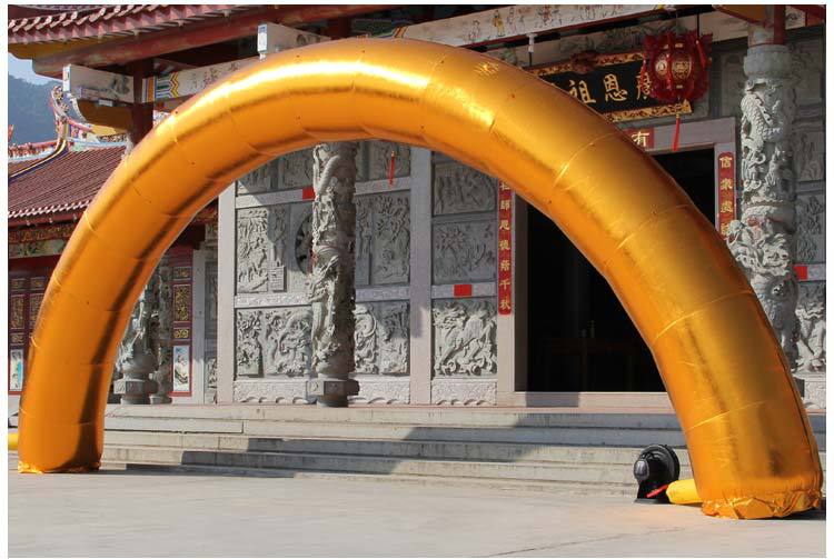 中玺气模 金色双龙充气拱门婚庆典定做双拱门彩虹门开业促销广告