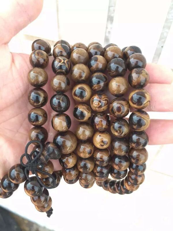 精品血柳颗颗精挑细选成品完美1.2*108佛珠手串黄纹海柳批发手串