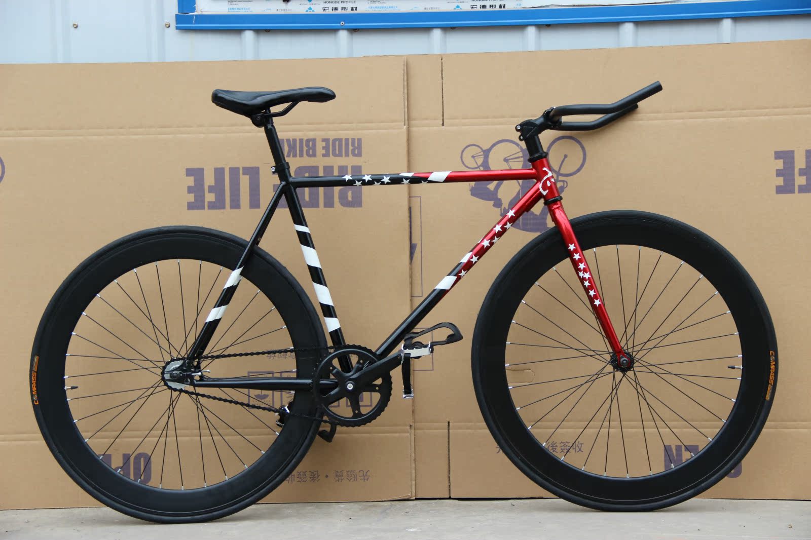 ieei 2016新款死飞自行车 一体轮复古死飞镁合金三刀竞速死飞单车