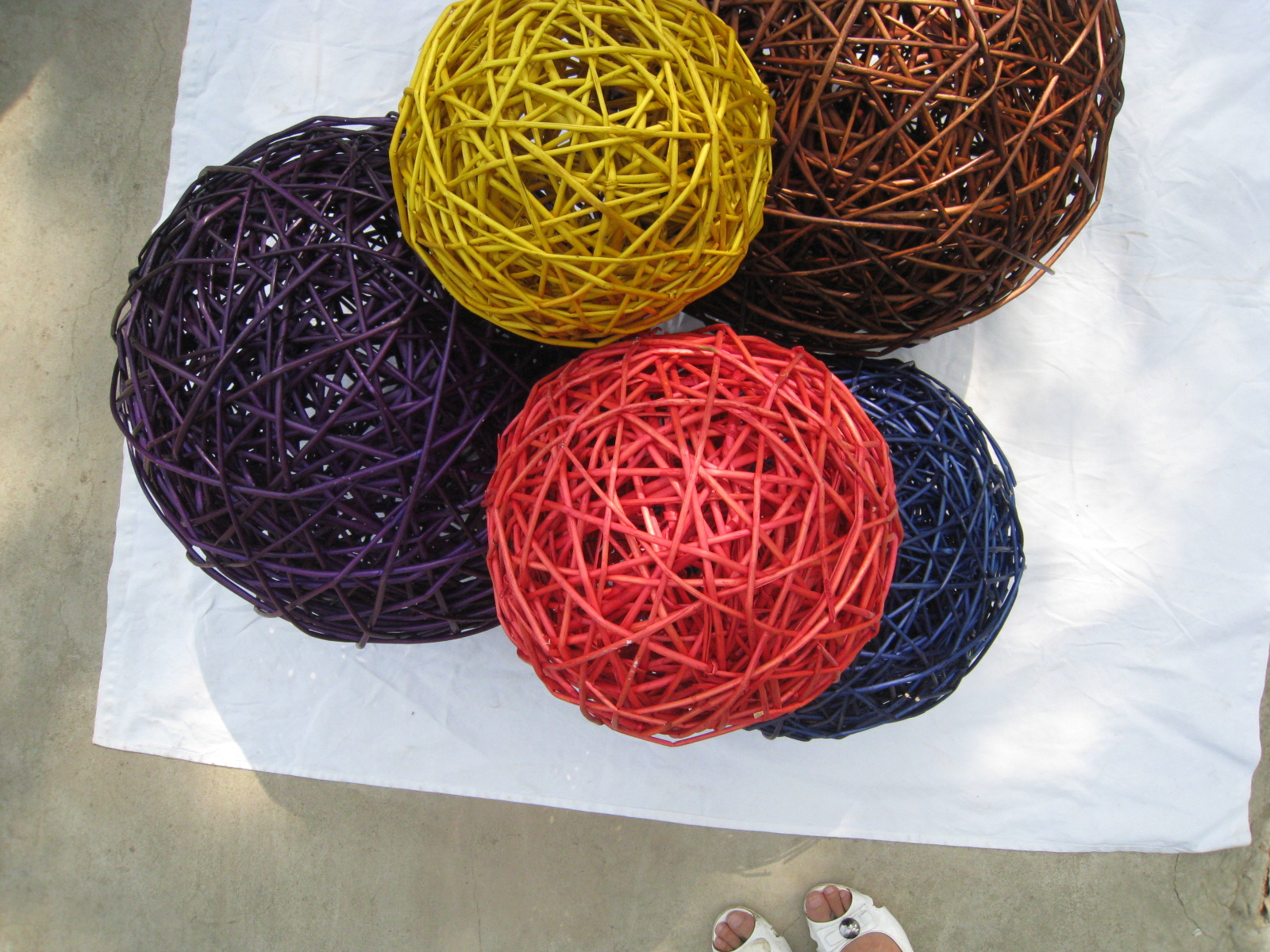 l园艺装饰类 天然杞柳手工编织的柳球