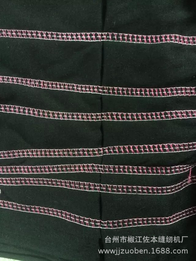 该绷缝机主要供针织服装厂缝制棉毛,汗布及类似化纤织物作绷缝线迹