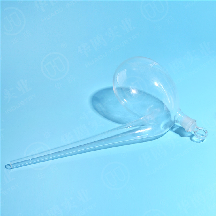 华鸥曲颈瓶1000ml 厂家批发具塞曲颈瓶1l加厚高硼硅高透明曲颈瓶