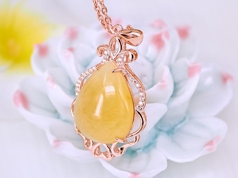 淘货源 纯银饰品s925纯银金丝玉项链毛衣链手工镶嵌