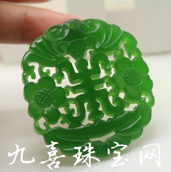 高仿碧玉玉石镂空福寿康宁吊坠合成玉器会销礼品挂件外猛料批发网