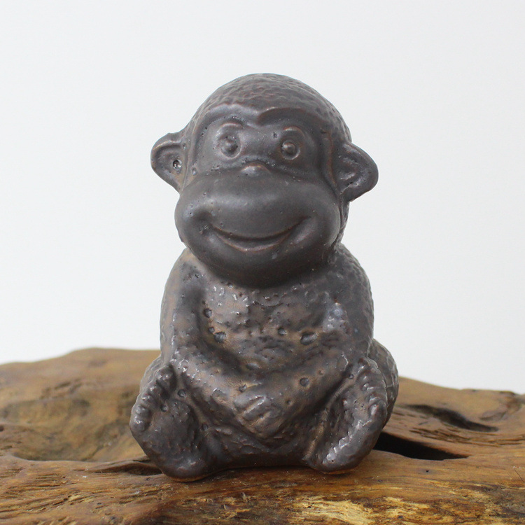 三不猴茶宠四不猴非礼勿视勿听勿说勿动摆件猴年吉祥物摆件茶玩