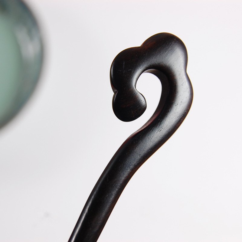 祥云黑檀木发簪乌木古典饰品汉服盘发简约发簪木簪子步遥古风簪子