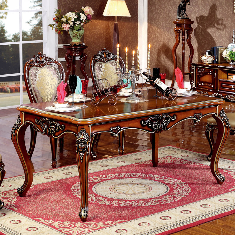 欧式豪华餐桌别墅高档桌子长方形吃饭桌椅厂家直销价格优惠