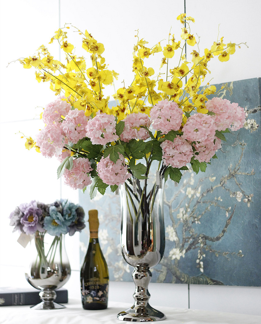 仿真花胶片跳舞兰 pe手感文心兰假花森系婚庆花家装摄影插花