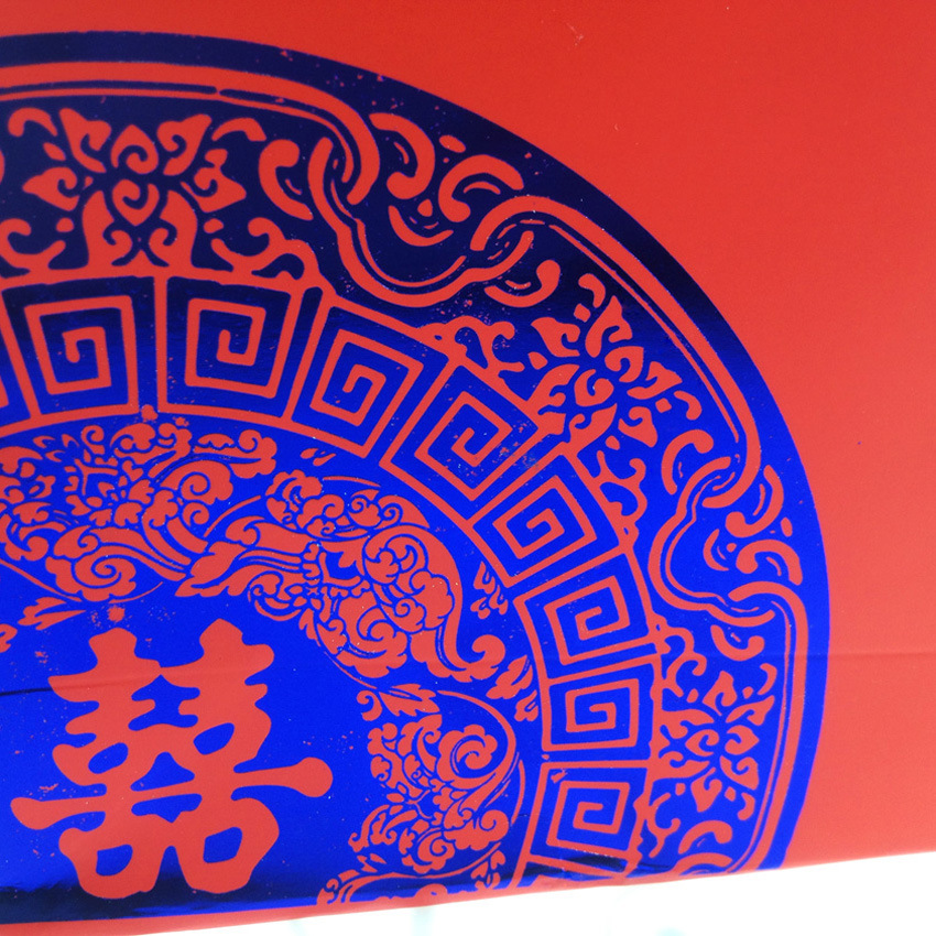 批发婚庆回礼袋/中号清花瓷结婚烫蓝金喜糖袋/热销高档礼品袋定做