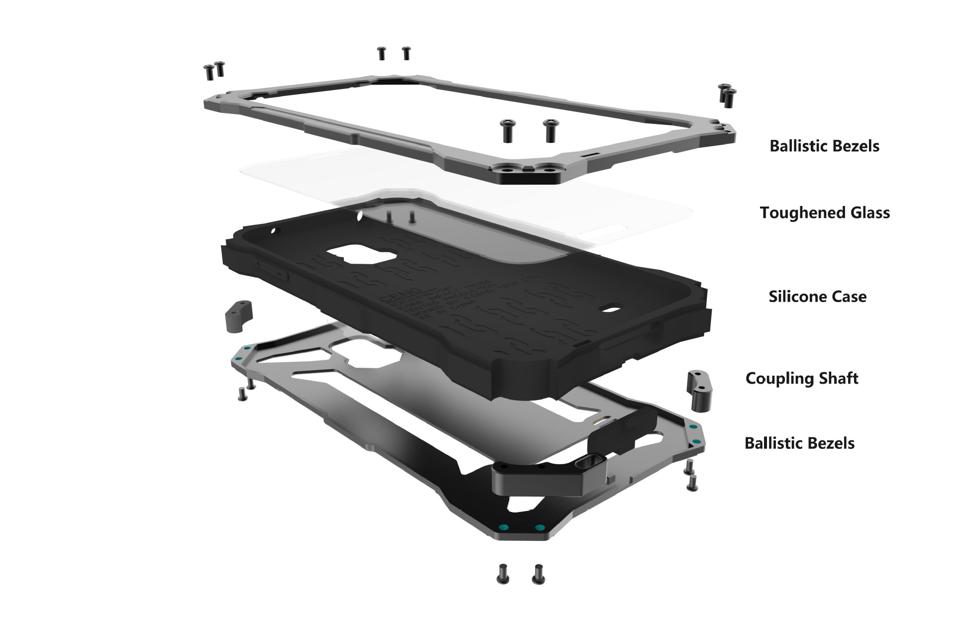 S.CENG Gundam Water Resistant Dustproof Shockproof Silicone Gorilla Glass Aluminum Alloy Metal Case Cover for Samsung Galaxy S5