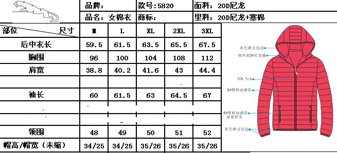 女士棉衣冬季棉服外套家庭组合脱帽轻薄保暖羽绒棉女棉衣批发代发