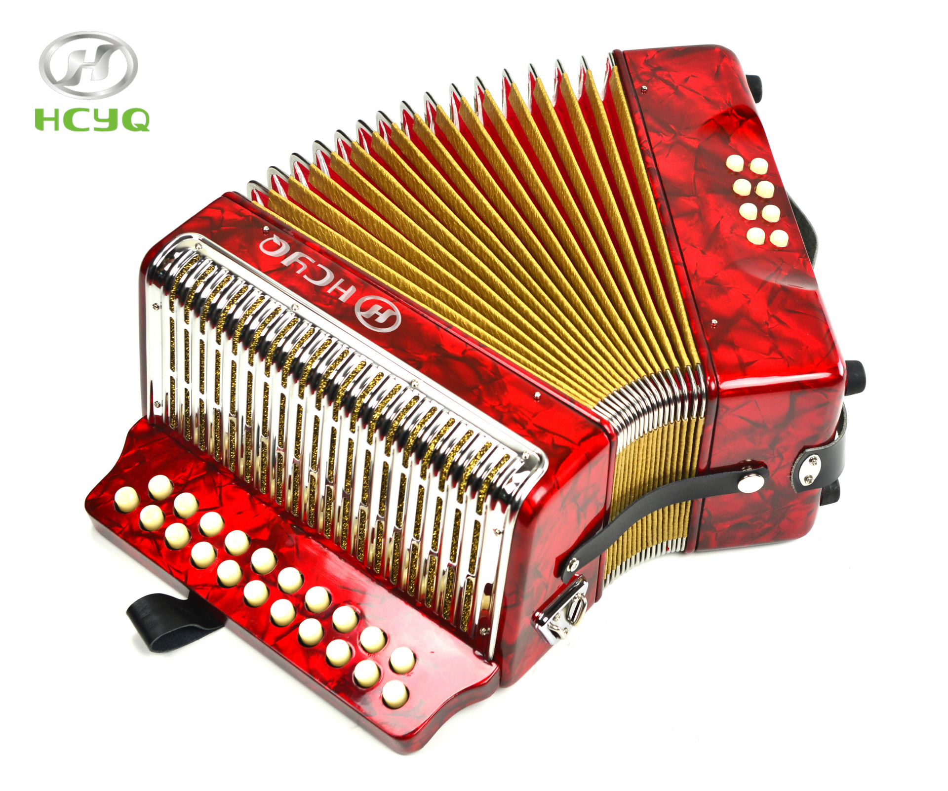 全音阶手风琴21键8贝司键纽式不锈钢套盖出口欧美