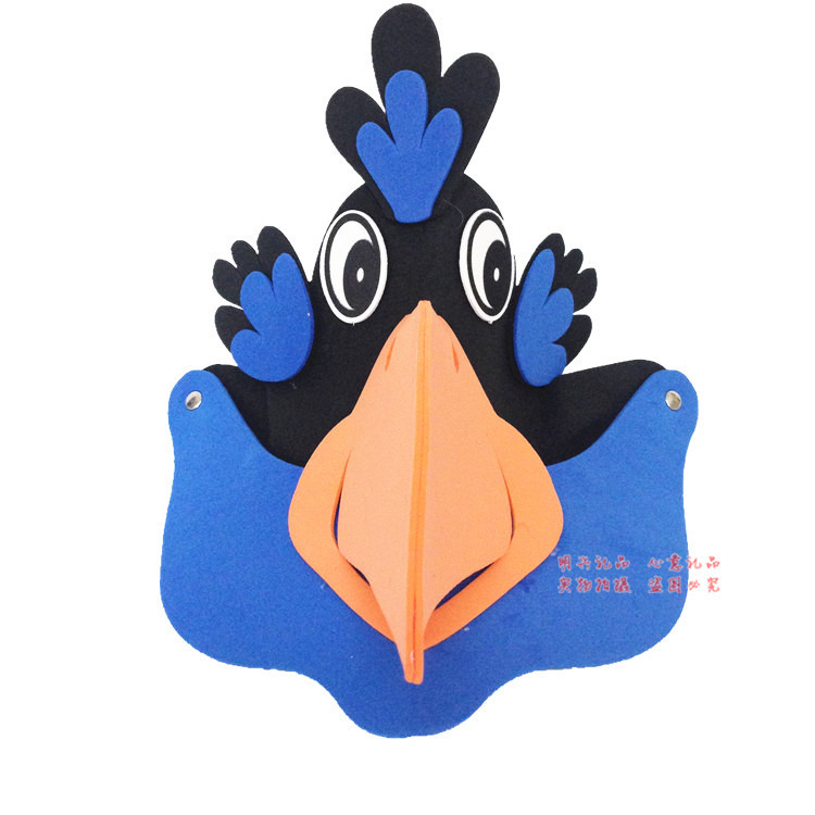 eva小乌鸦头饰乌鸦与狐狸故事游戏表演道具幼儿园舞会派对用品