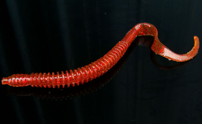 渔具批发14.5cm袋装卷尾蛆虫长尾蚯蚓仿生软饵拟饵泥鳅路亚饵