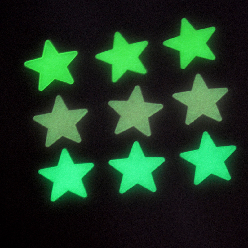 3cm夜光星星荧光贴100片3d立体pp塑料片儿童房装饰夜光墙贴热卖