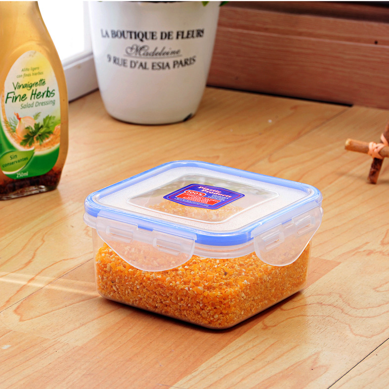 400 Ml High Transparent Food Grade Square Plastic Pp Preservation Box Wholesale Sealed Box Microwave Lunch Box