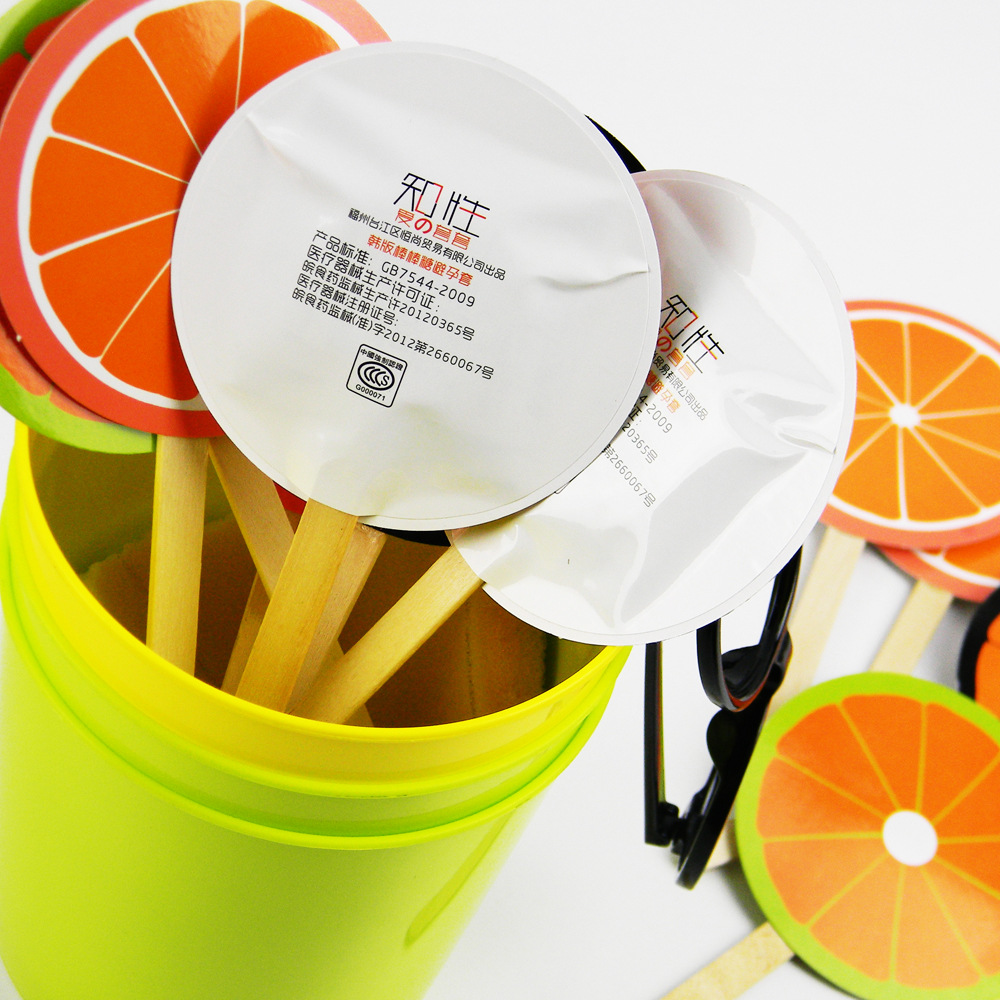 正品爆款新奇趣味避孕套橘子棒棒糖1只装成人保健性用品厂价批发