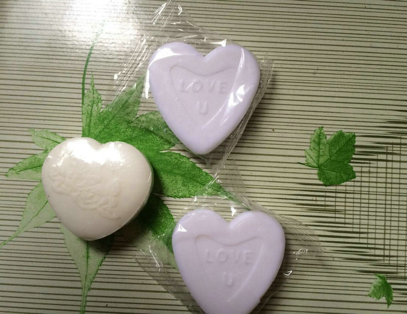 新品上市 酒店心形25克白色香皂 宾馆客