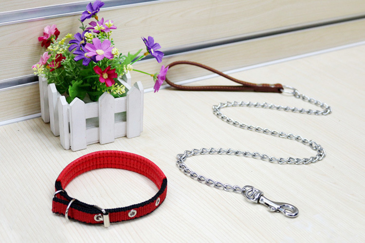 pu狗链子金属铁链 项圈宠物用品批发 厂家现货 狗狗牵引绳.