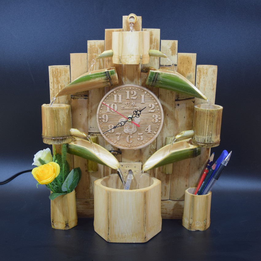 竹制工艺品流水喷泉 竹子创意家居摆件室内