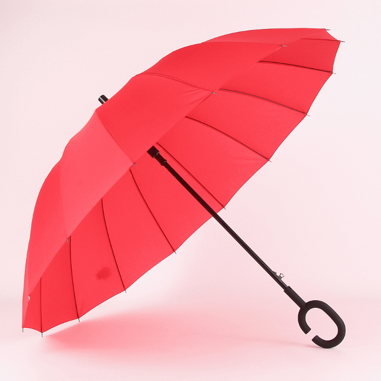 直销批发伞16股直杆雨伞c型手柄创意伞 高品质遮阳伞晴雨广告伞