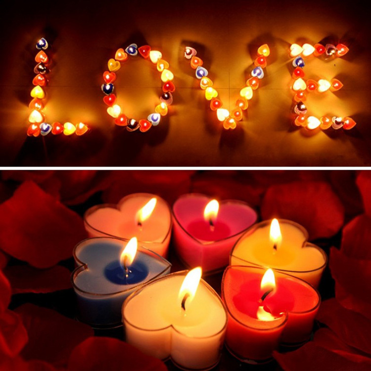 心形无烟蜡烛婚 庆用品婚房装饰婚礼回礼结婚装饰蜡烛 一件起批