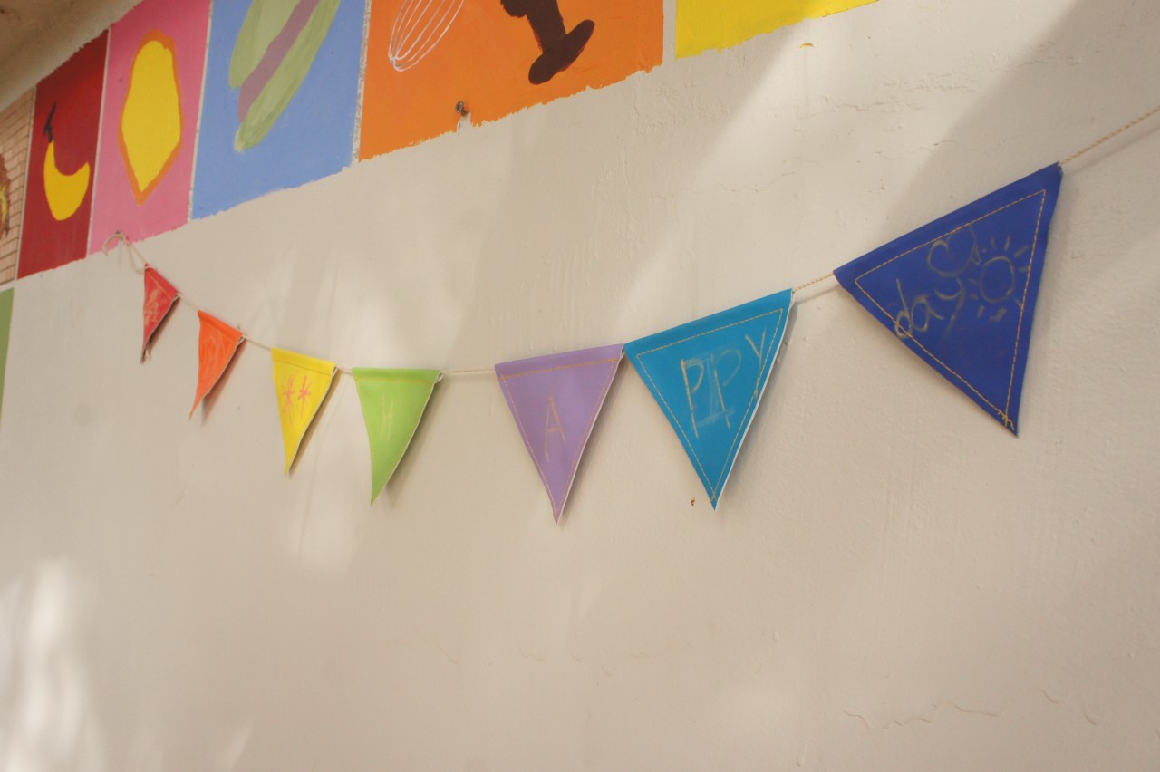 儿童摄影道具/婚礼派对旗/手工制作多色皮质三角旗道具/手工diy