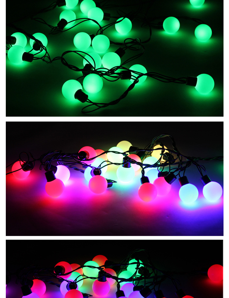 供应高品质跑马灯 40mm球泡 led灯串 led点光源 全彩led灯