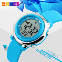 skmei亚马逊时尚led防水儿童电子表中小学生儿童硅胶运动防水手表