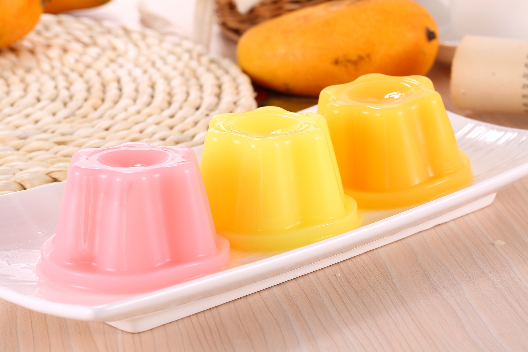 泰国进口食品makanan马卡兰果汁果冻3个装芒果/草莓/菠萝味布丁