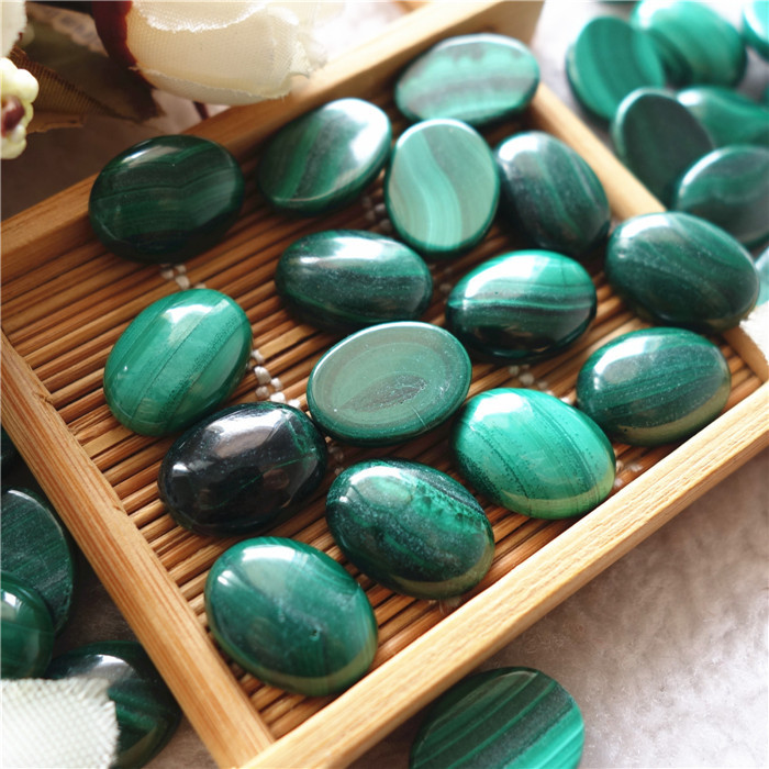 纯天然非洲刚果孔雀石蛋面半成品原石吊坠散装diy配件12x16