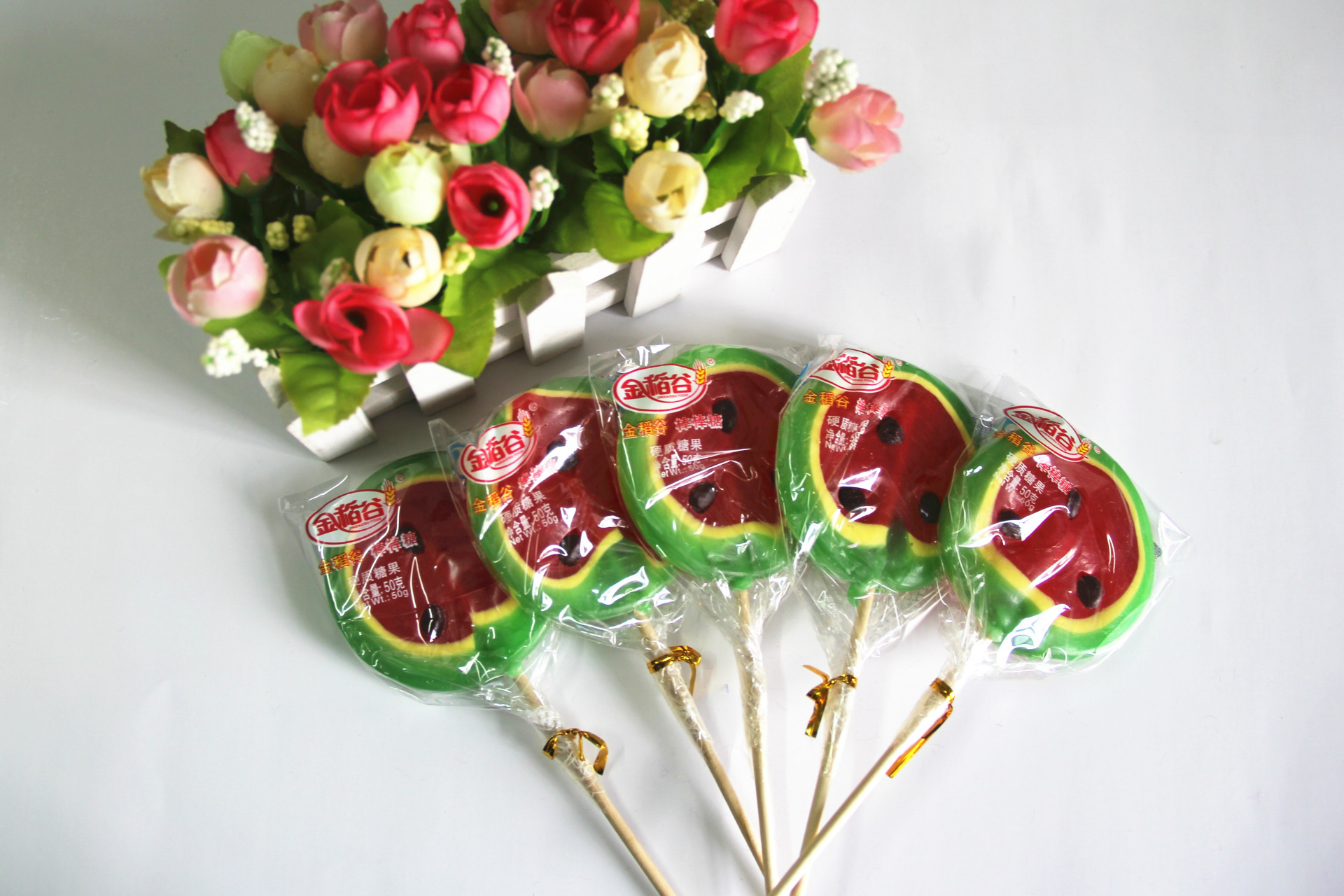 金稻谷棒棒糖 五彩 日式 心形