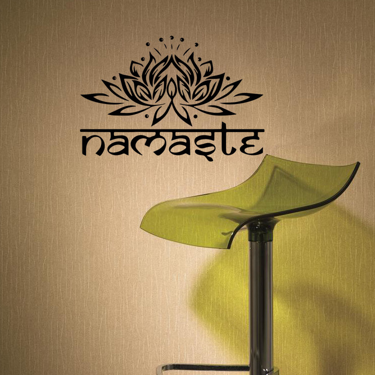 9478小号印度合十礼字墙贴 莲花贴纸佛甘尼萨家居装饰卧室花壁画