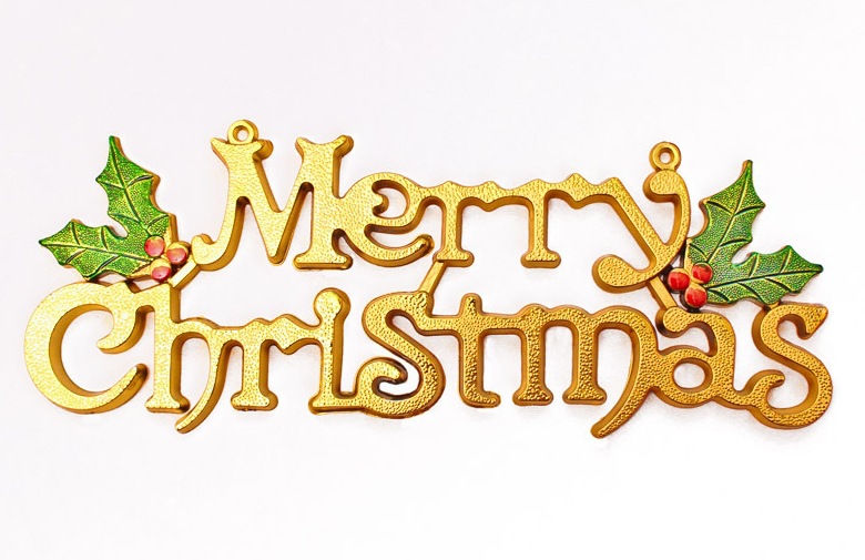 25cm圣诞快乐英文字母牌 merry christmas圣诞树挂件装饰品批发