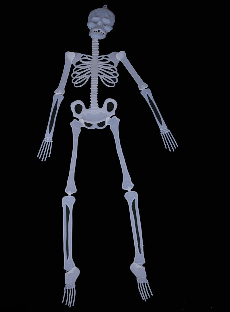 万圣节鬼节用品酒吧ktv场景装饰骷髅骨架恐怖夜光骷髅塑料骨架