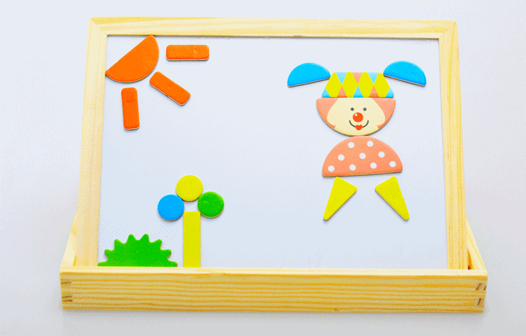 新款人物拼拼乐木制磁性画板黑板木质 儿童早教益智拼图