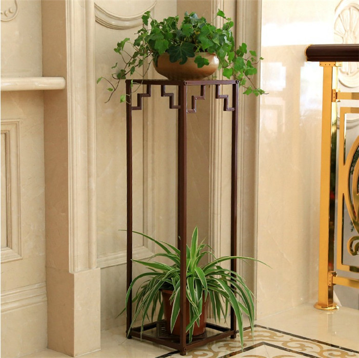 欧式铁艺花架仿古方形花盆架子阳台客厅落地式简约花架花几特价