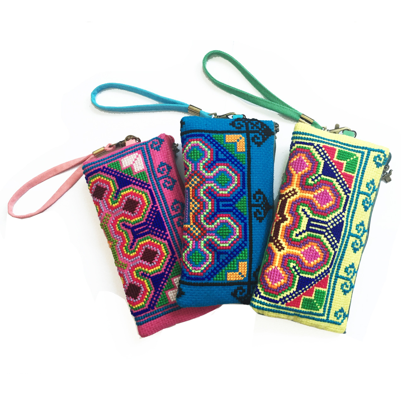民族风钱夹 零钱包 l44彝族手工十字绣