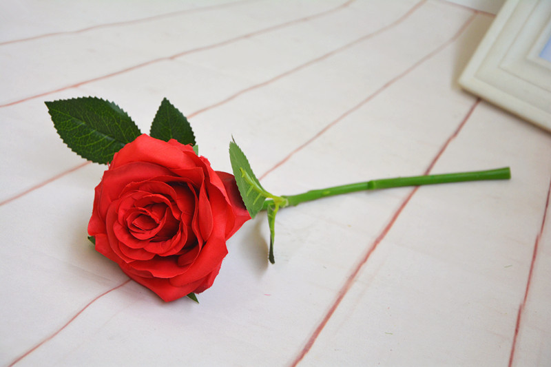 高档 仿真花 假花欧式单枝法国香水玫瑰 大玫瑰绢花厂家直销客厅