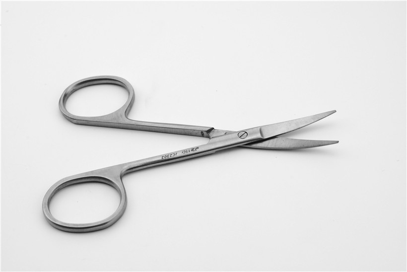 眼用手术剪 无镀层10cm 弯尖头 上海金钟手术器械