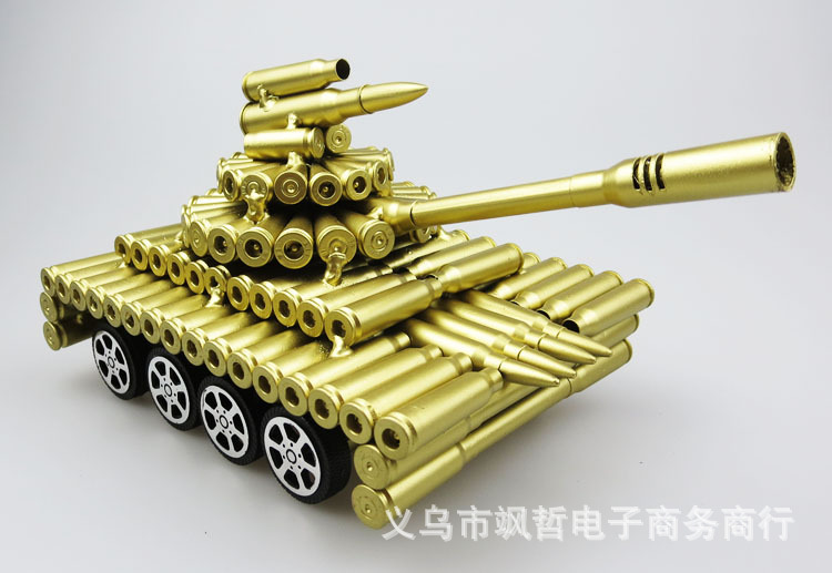 纯手工弹壳工艺品 56八轮坦克模型 金属工艺品摆件简约现代创意