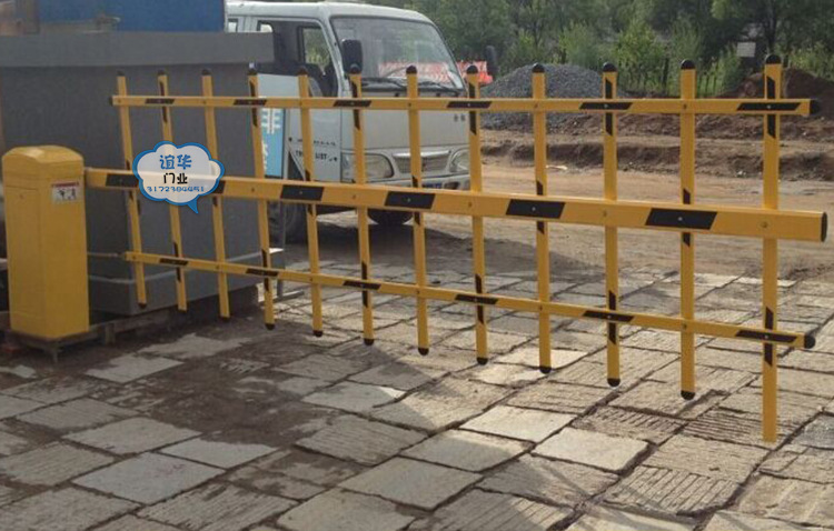 折叠道闸 电动抬杆门 小区大门智能遥控栅栏杆 简易电动拦车杆-栏杆