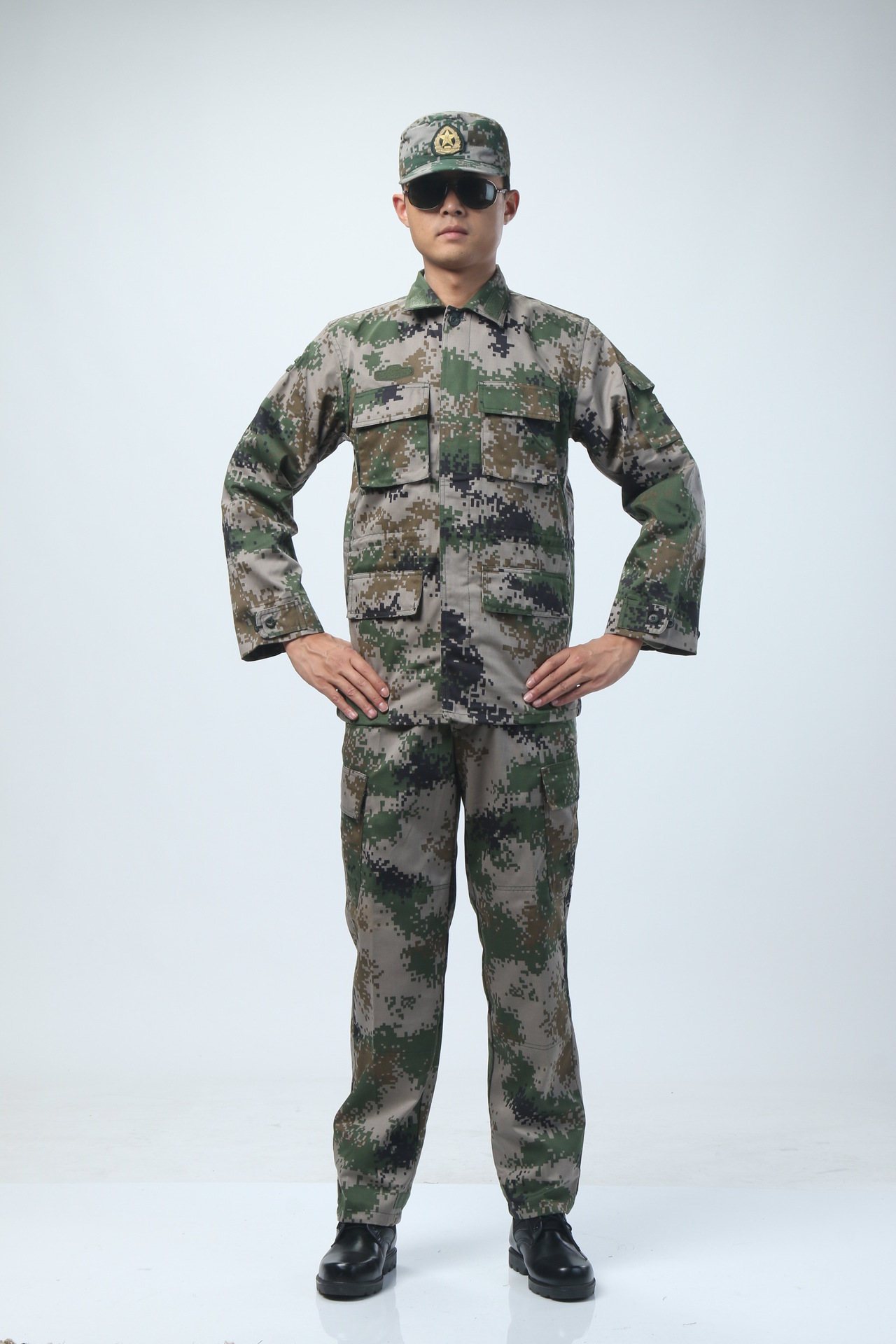 厂家直销 07丛林迷彩套装夏季户外作训服军训迷彩服