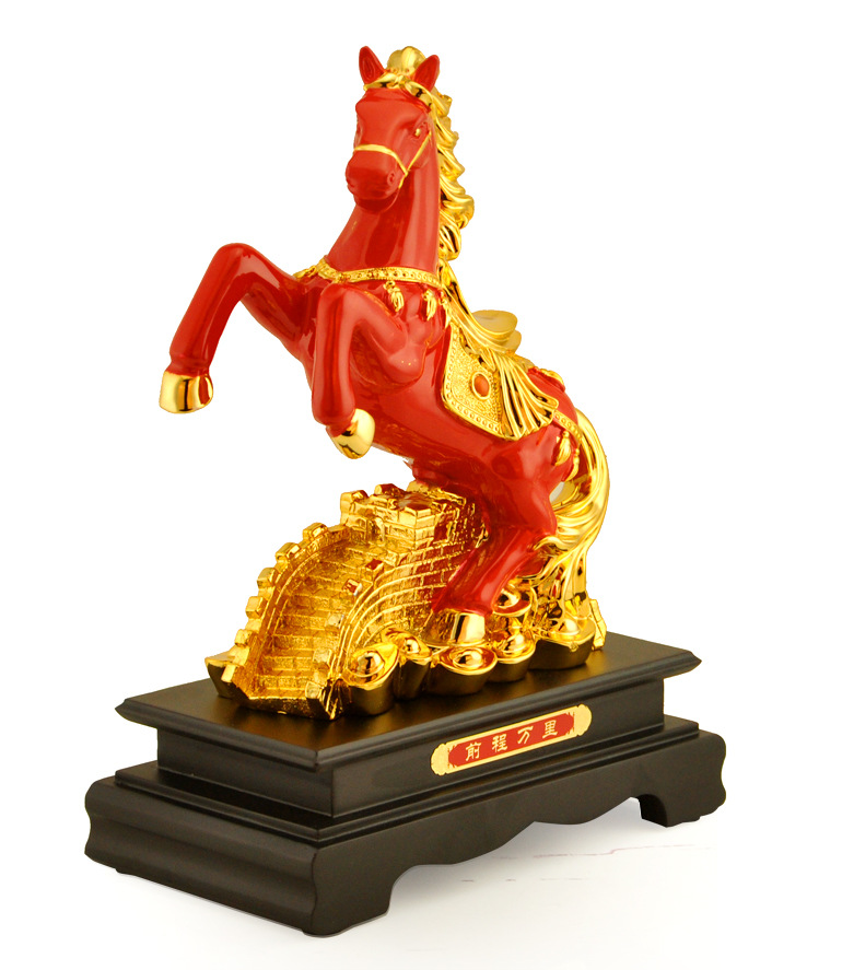 招财生肖马摆件马到成功现代家居工艺品客厅电视柜装饰品商务礼