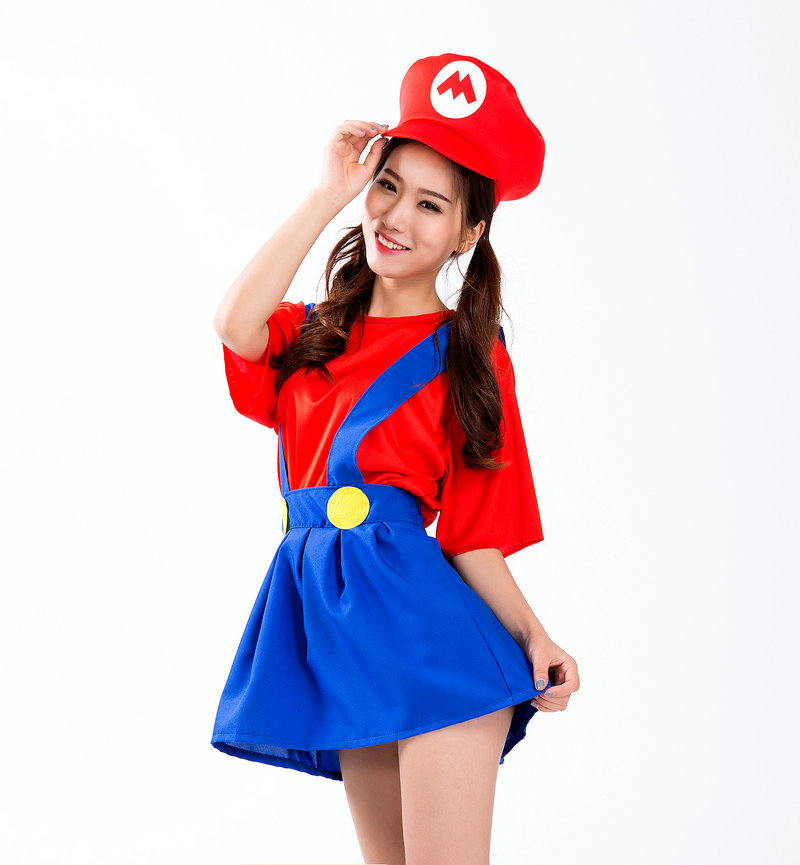 万圣节服装儿童节演出服装女生校服超级玛丽服装路易马里奥服装女