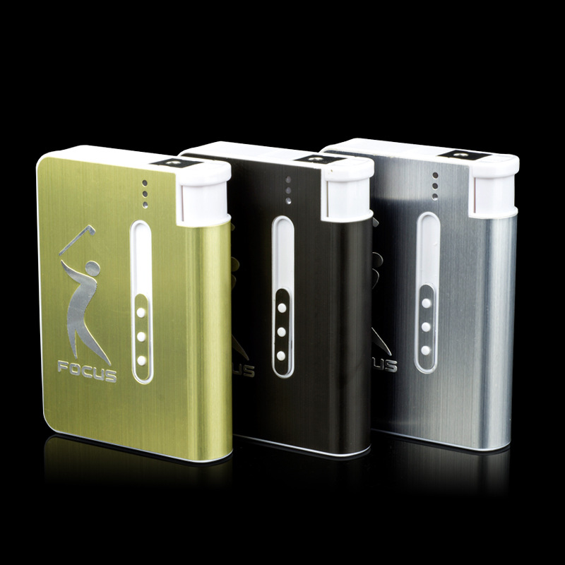 focus焦点烟盒10支装自动弹烟带一次性打火机个性男士时尚便携