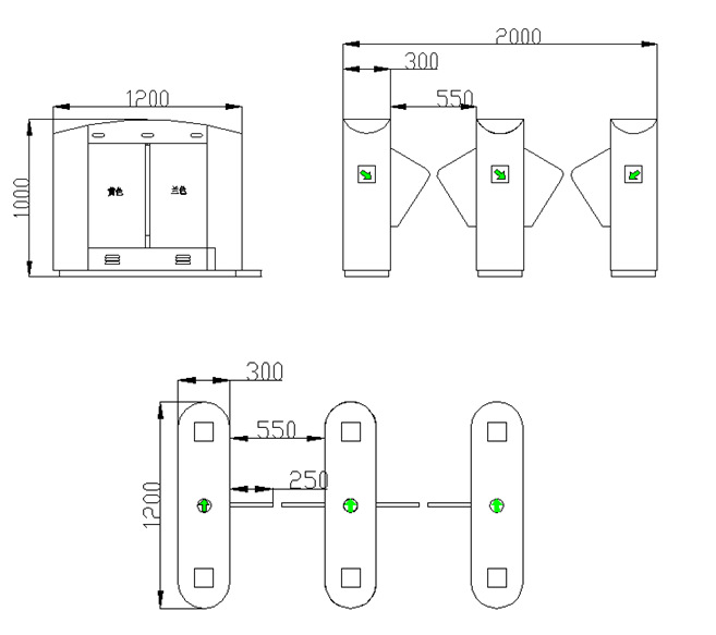 广西桂林翼闸 大灯型红色翼闸板翼闸