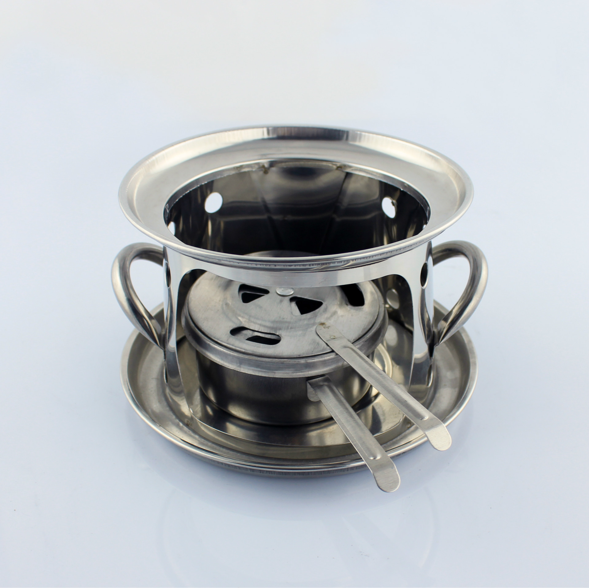 14cm塔形液体酒精炉 无磁带磁不锈钢酒精炉 可搭配火锅锅