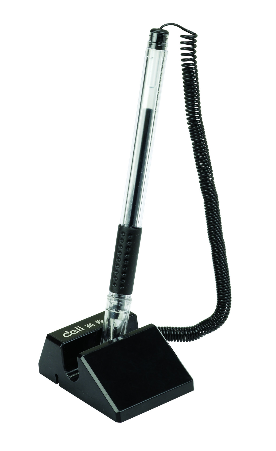 正品得力6791高级台笔商务柜台笔中性笔电话台笔粘在桌子上的笔